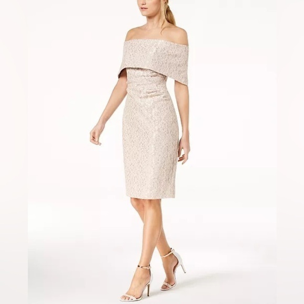 Vince Camuto Lace off the Shoulder Sheath Dress Size 12